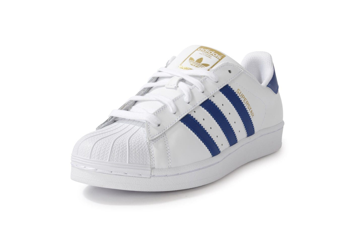 adidas superstar femme blanche et bleu