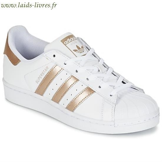 basket adidas blanche et or